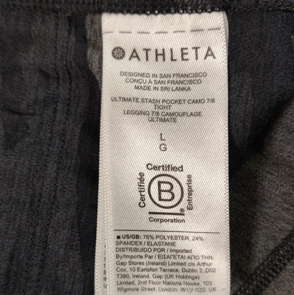Athleta Ultimate Stash Pocket Camo 7/8 Tight, Heather Grey - Picture 15 of 16